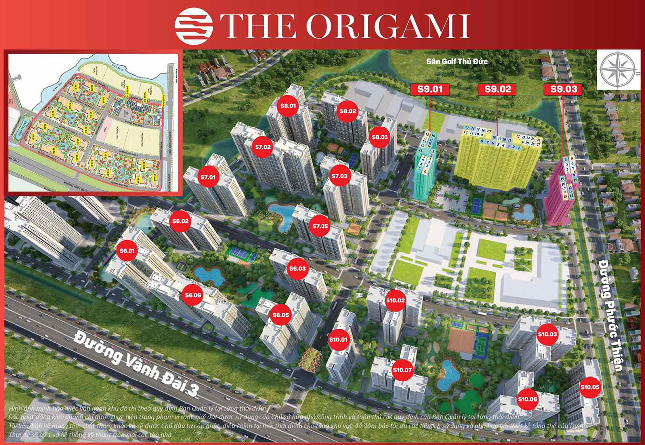 Mặt bằng chi tiết căn hộ chung cư phân khu The Origami dự án Vinhomes Grand Park Quận 9 chủ đầu tư Vingroup