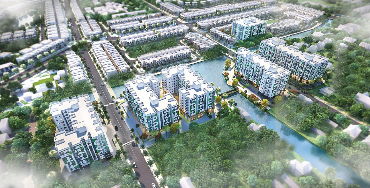 Phối cảnh tổng thể dự án căn hộ chung cư Dragon E-Home Quận 9 chủ đầu tư Phú Long