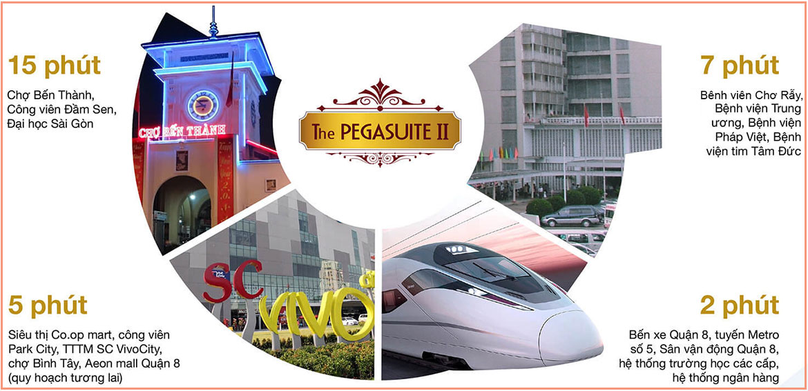 Vị trí địa chỉ dự án căn hộ chung cư The PegaSuite II Đường Tạ Quang Bửu Quận 8